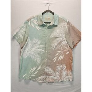 Hawaiian Shirt Mens XL Tropical Palm Print Button Up Beach Vacation Aloha
